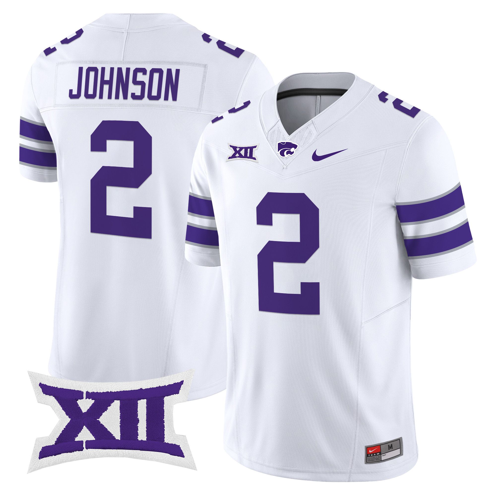 Men Kansas State Wildcats #2 Johnson White Nike 2024 Vapor Limited NCAA Jersey->ncaa teams->NCAA Jersey